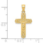 10K Gold Fleur de Lis Crucifix Pendant dimension chart