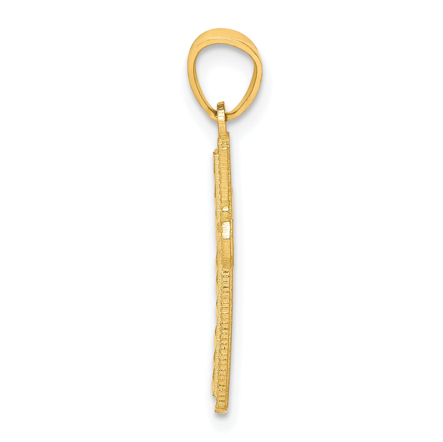 10K yellow gold diamond-cut cross pendant – alternate view