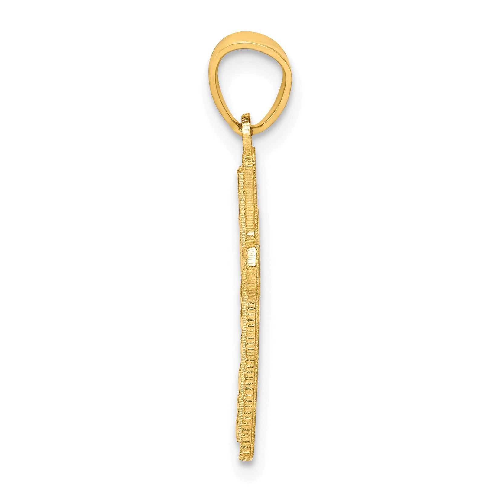 10K yellow gold diamond-cut cross pendant – alternate view