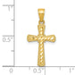 10K yellow gold diamond-cut cross pendant – dimensions