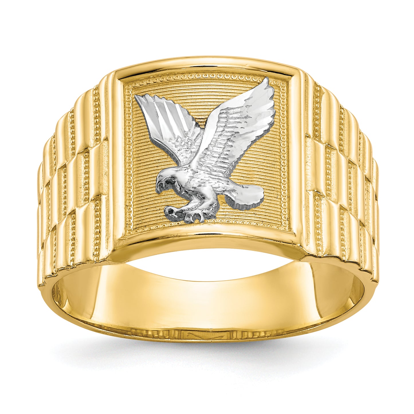 10K Yellow Gold Eagle Mens Ring 10C1295