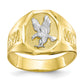 10K Yellow Gold Octagon Eagle Mens Ring 10C1301