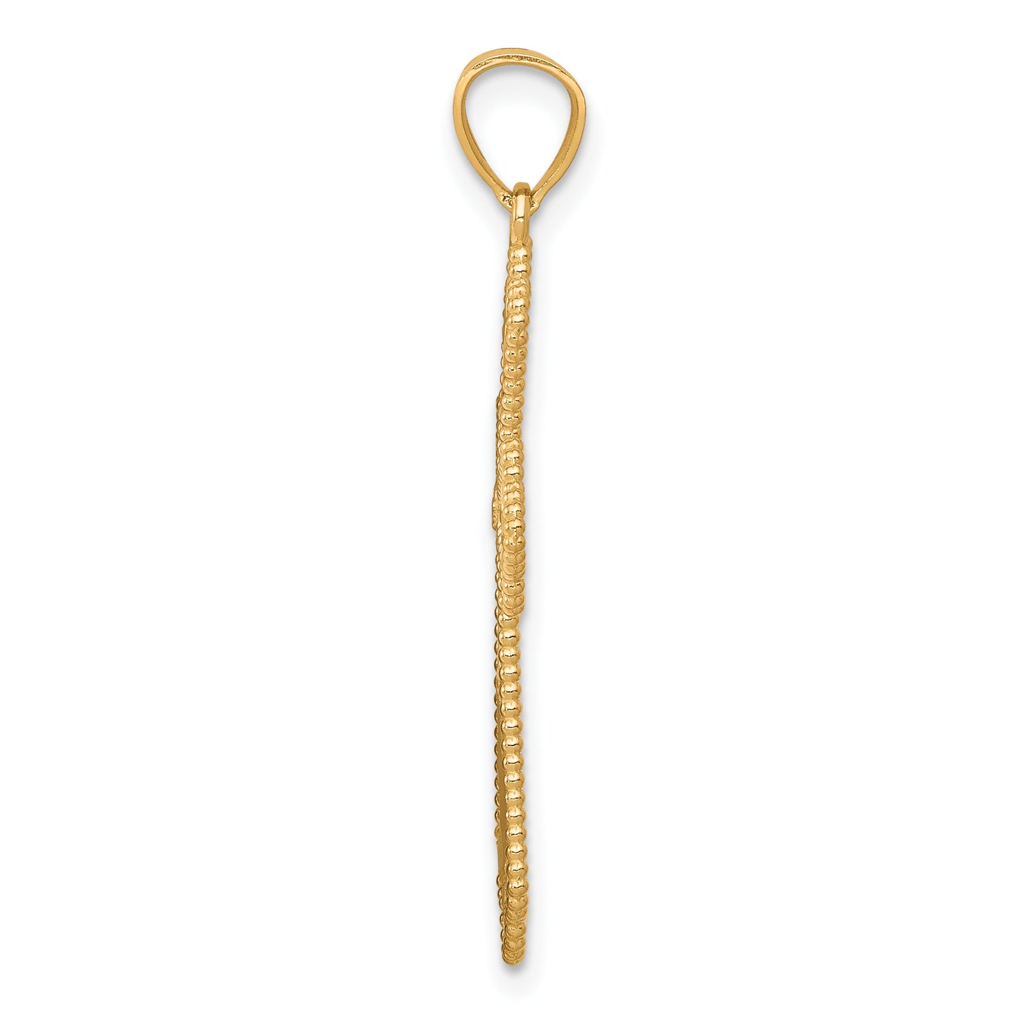 10K gold rhodium diamond-cut cross alternate view - 10C1314