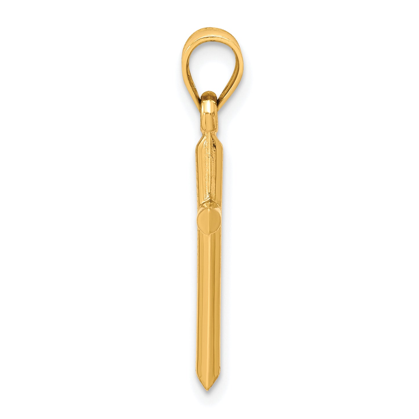 10K yellow gold polished cross pendant alternate view - 10C1344