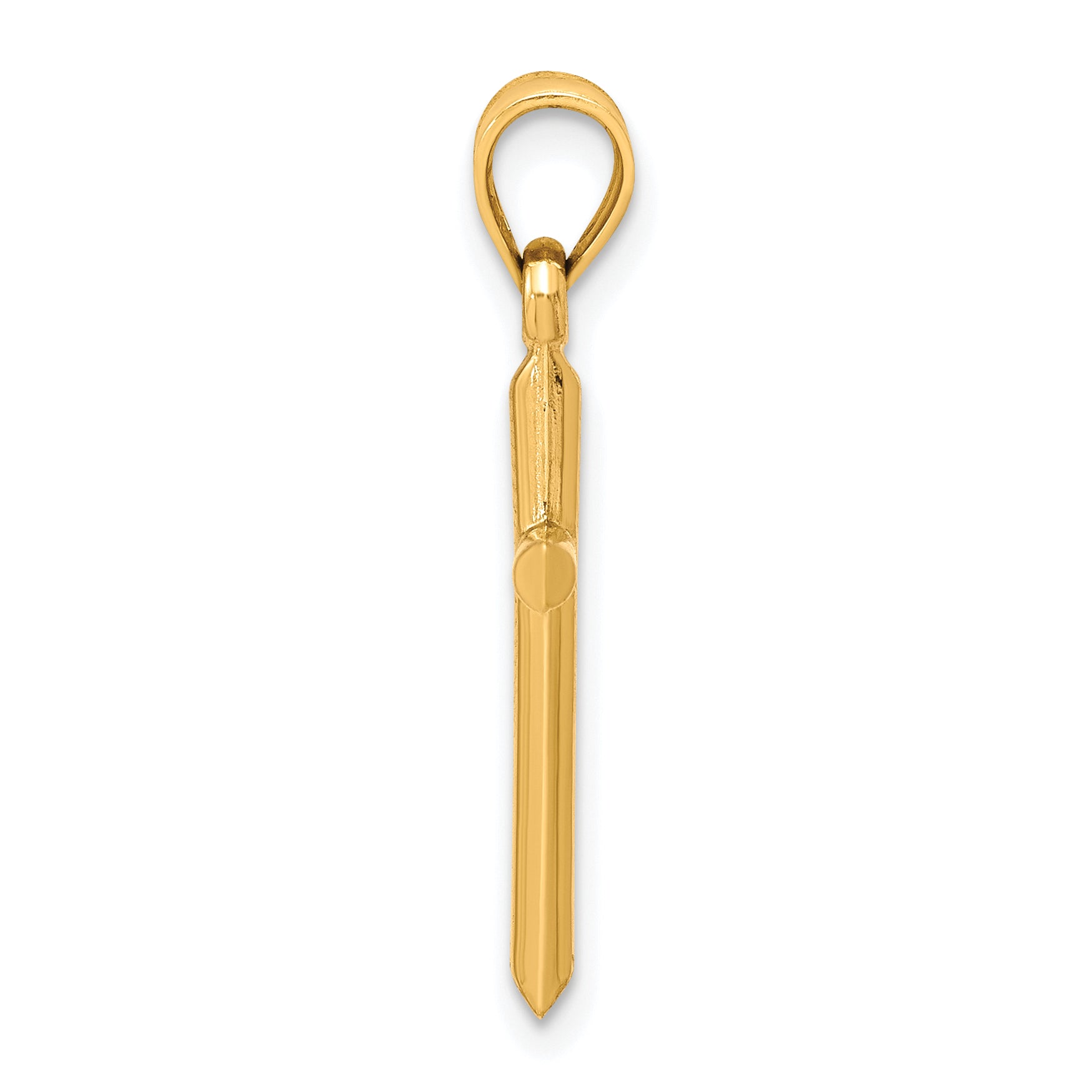 10K yellow gold polished cross pendant alternate view - 10C1344
