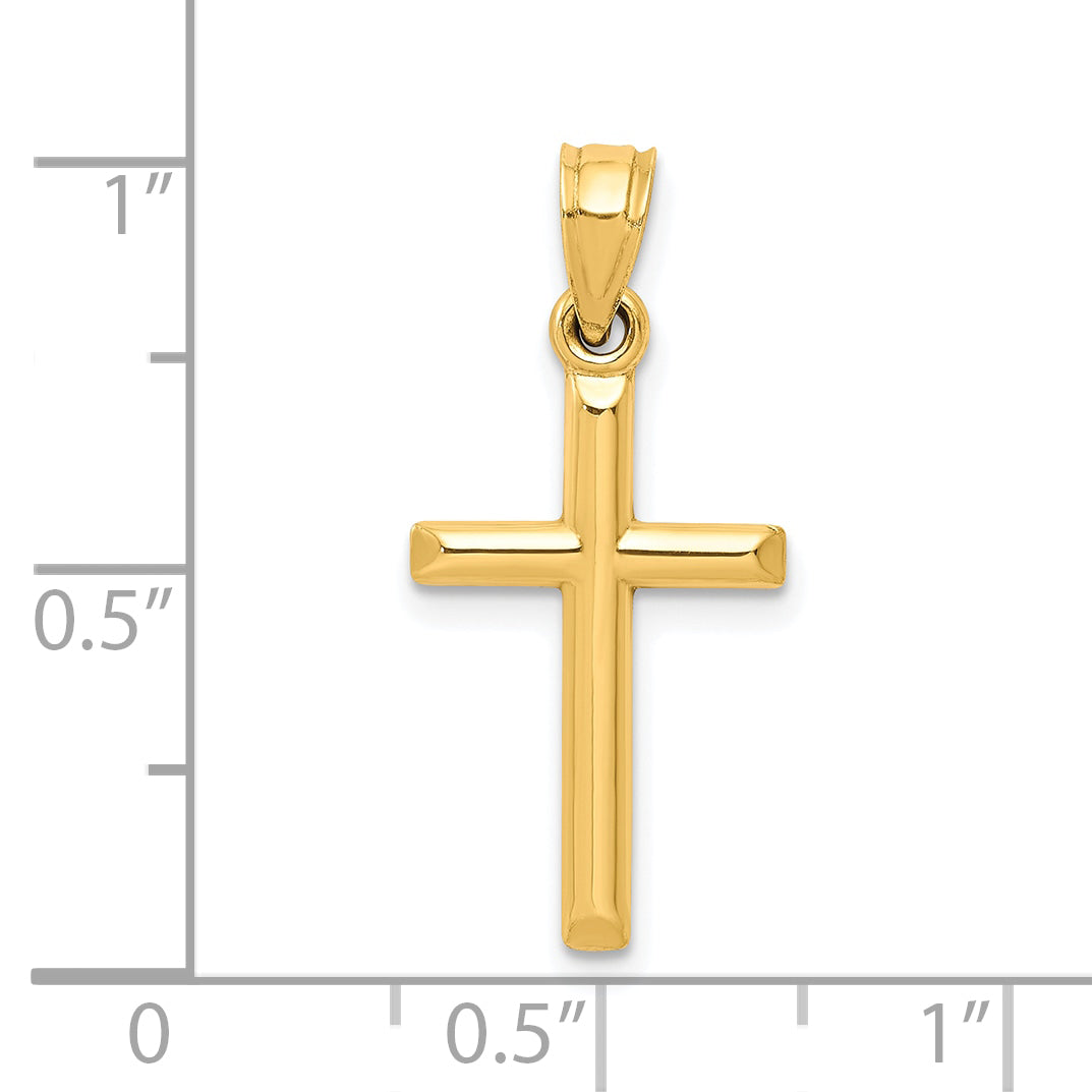 10K yellow gold polished cross pendant dimensions - 10C1344