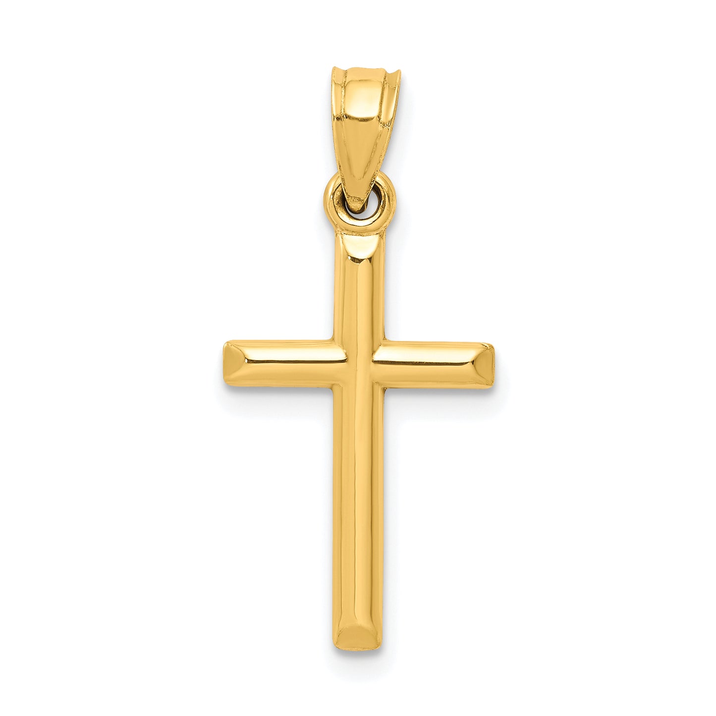 10K yellow gold polished cross pendant - 10C1344