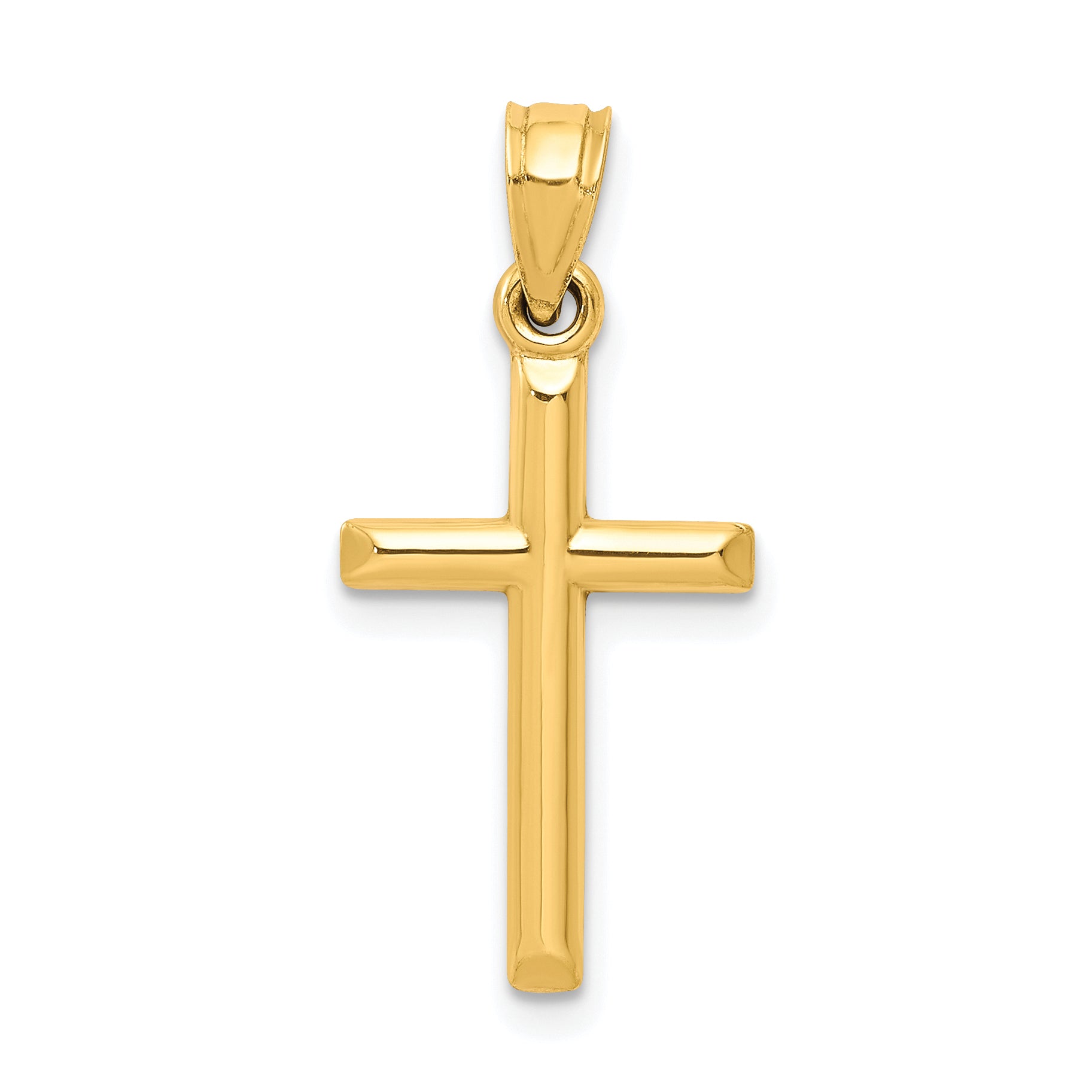 10K yellow gold polished cross pendant - 10C1344