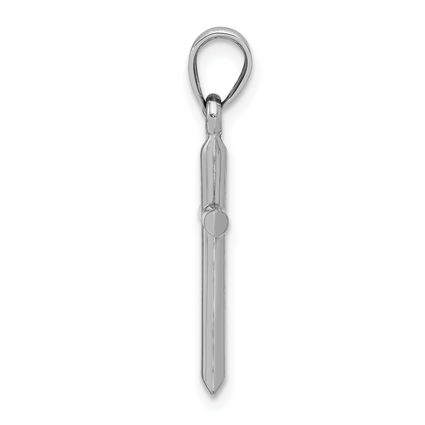 10K white gold polished cross pendant alternate view - 10C1345