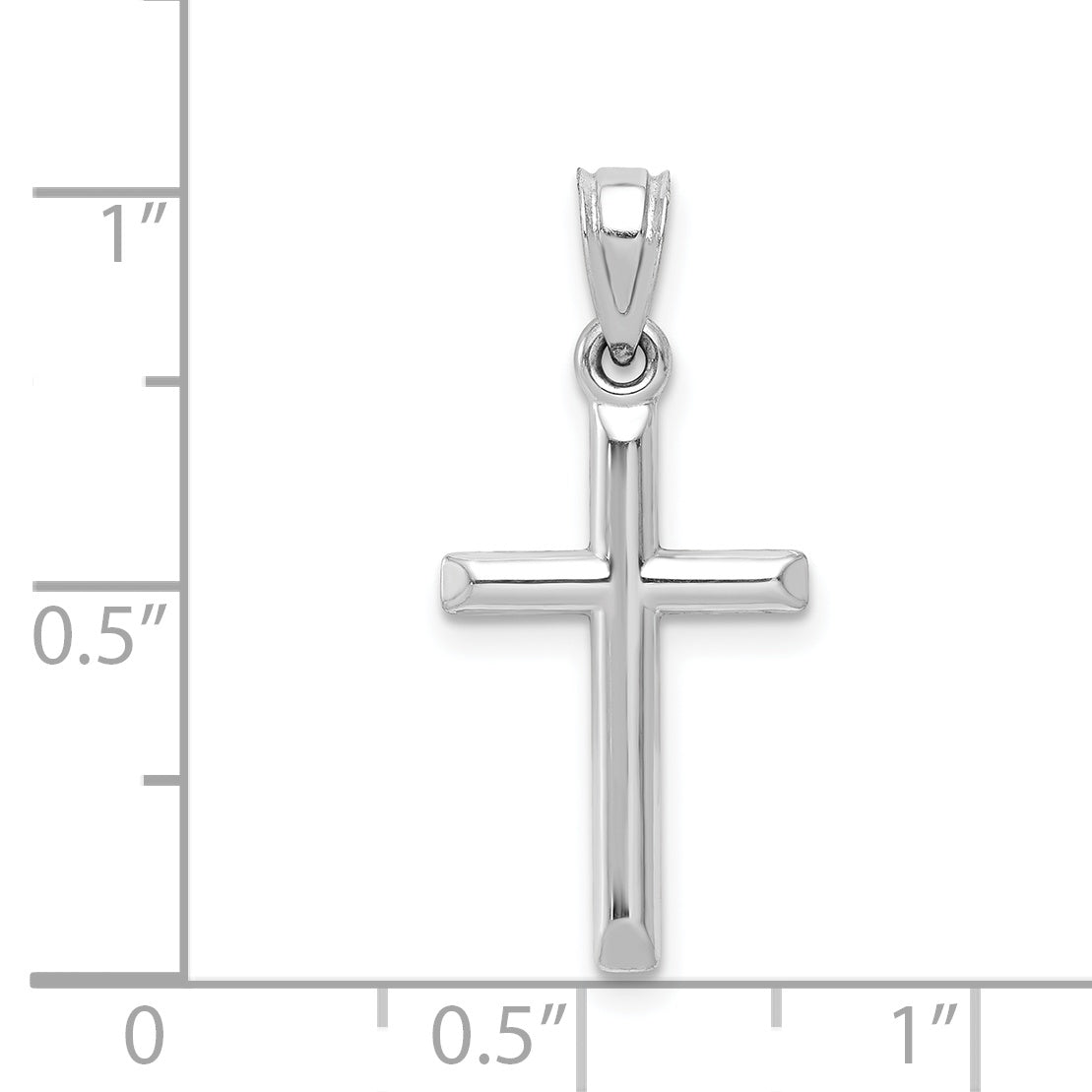 10K white gold polished cross pendant dimensions - 10C1345