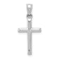 10K white gold polished cross pendant - 10C1345