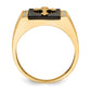10K gold onyx cross ring side profile - 10C1401