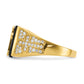 10K gold onyx cross ring angled view - 10C1401