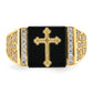 10K gold onyx cross ring top view - 10C1401