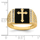 10K gold onyx cross ring dimensions - 10C1401