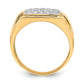10K gold square CZ pave ring side profile - 10C1418