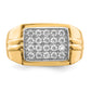 10K gold square CZ pave ring top view - 10C1418