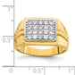 10K gold square CZ pave ring dimensions - 10C1418