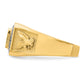 10K gold CZ eagle ring side view showing the carved eagle shoulder - 10C1420