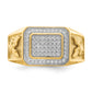 10K gold CZ eagle ring top view - 10C1420