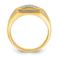 10K gold CZ signet ring side profile - 10C1421