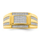 10K gold CZ signet ring top view - 10C1421