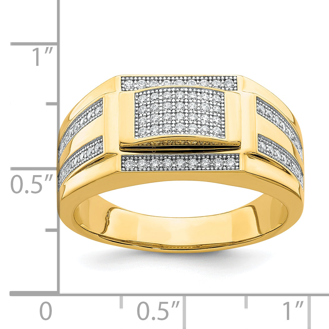 10K gold CZ signet ring dimensions - 10C1421