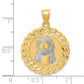 10K gold white rhodium Jesus medallion dimensions - 10C1460
