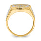 10K gold CZ halo ring side profile - 10C1469
