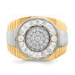 10K gold CZ halo ring top view - 10C1469