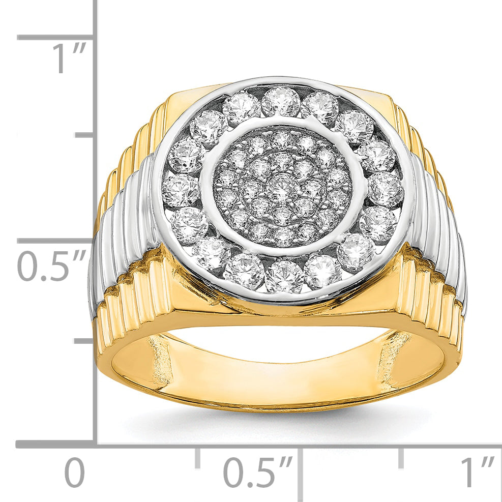 10K gold CZ halo ring dimensions - 10C1469
