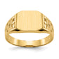 10K Yellow Gold Octagon Nugget Open Back Mens Signet Ring 10C1528