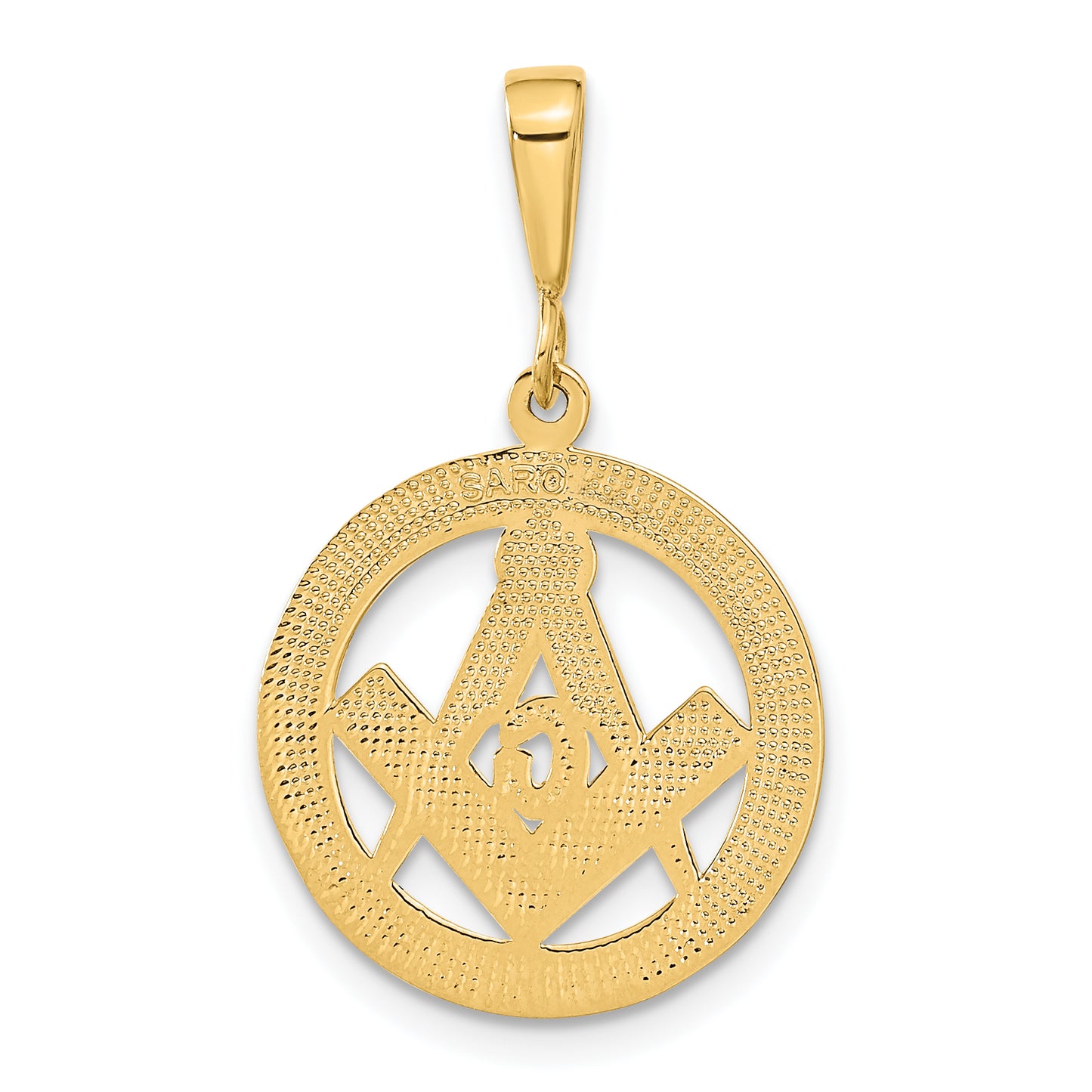 10K Yellow Gold Masonic Symbol in Circle Pendant 10C1783 - alternate view