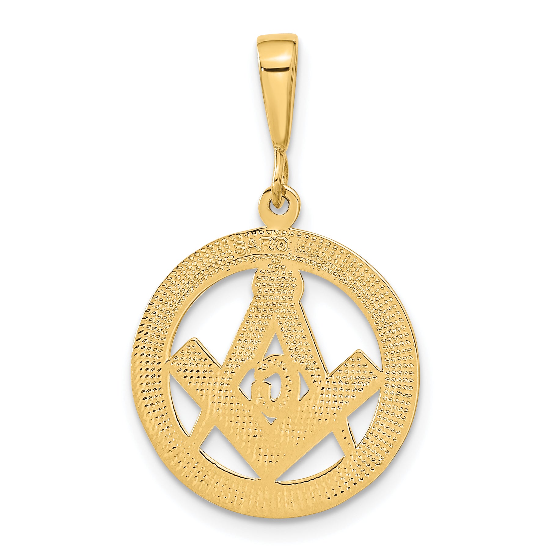 10K Yellow Gold Masonic Symbol in Circle Pendant 10C1783 - alternate view