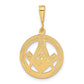10K Yellow Gold Masonic Symbol in Circle Pendant 10C1783 - alternate view