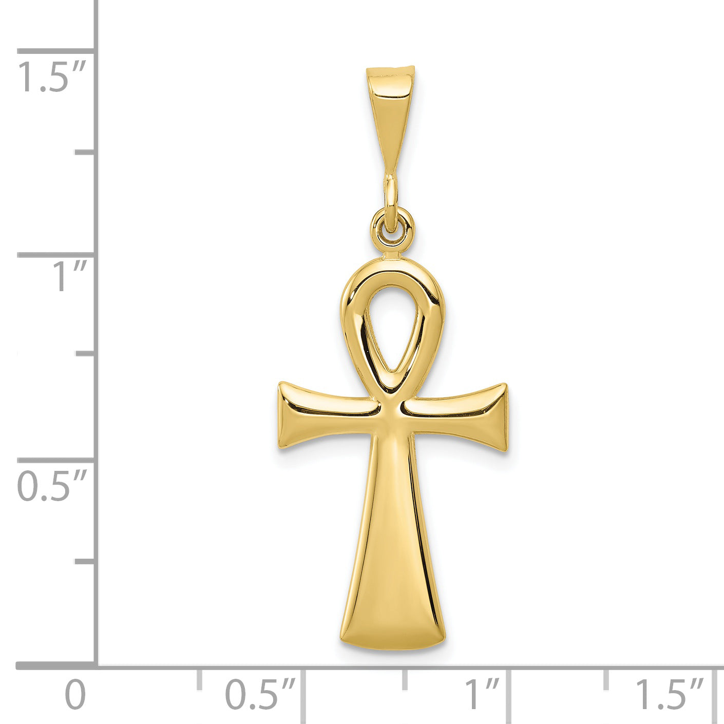 10K gold flared ankh cross pendant dimensions - 10C2738
