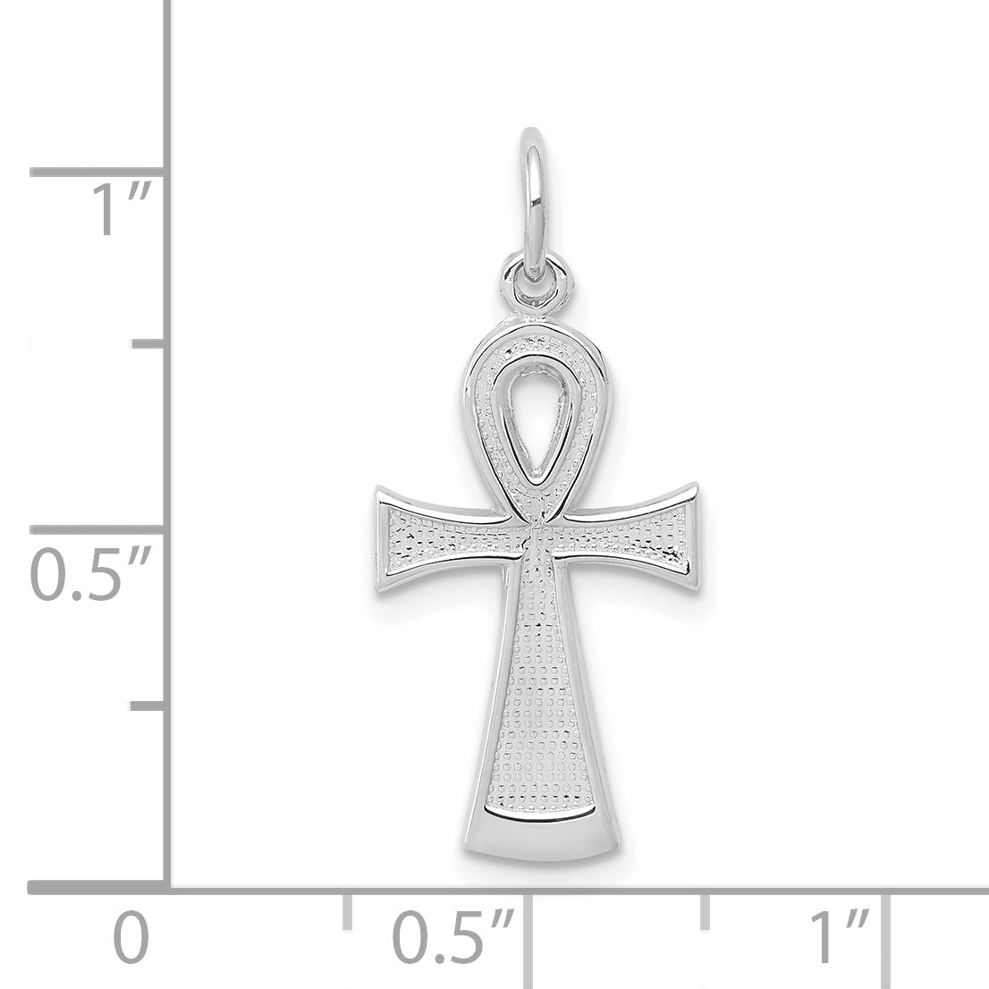 10K white gold Ankh cross pendant dimensions - 10C288W