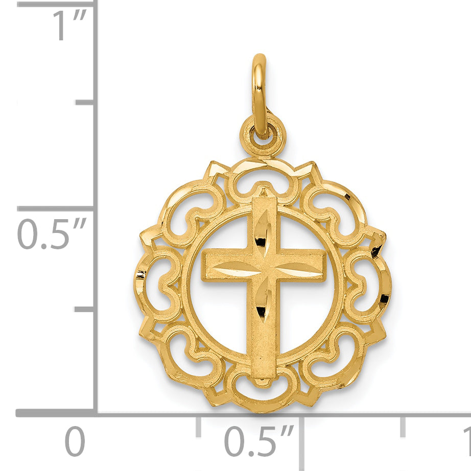 10K gold Eternal Life cross charm dimensions - 10C297