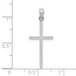 10K White Gold Polished Flat Cross Pendant - dimensions