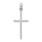 10K White Gold Polished Flat Cross Pendant - front view