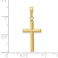 10K Yellow Gold Reversible Latin Cross Pendant dimensions