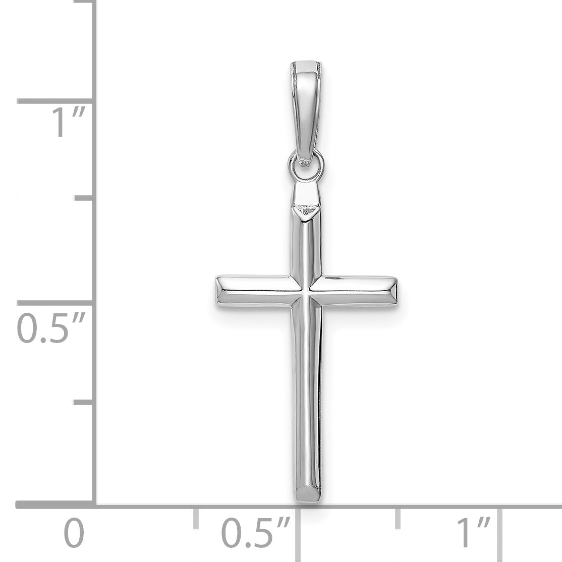 10K White Gold Reversible Latin Cross Pendant dimensions