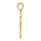 10K Gold Budded Cross Pendant - angle view