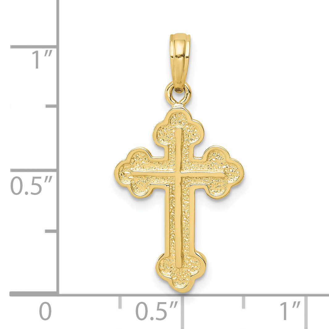 Gold Budded Cross Pendant dimension chart