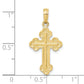 Gold Budded Cross Pendant dimension chart