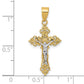 10K Two-Tone Gold INRI Crucifix Pendant dimension chart