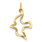 10K yellow gold polished cut-out dove charm pendant
