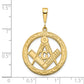 10K Yellow Gold Large Masonic Symbol in Circle Pendant 10C750 - alternate view