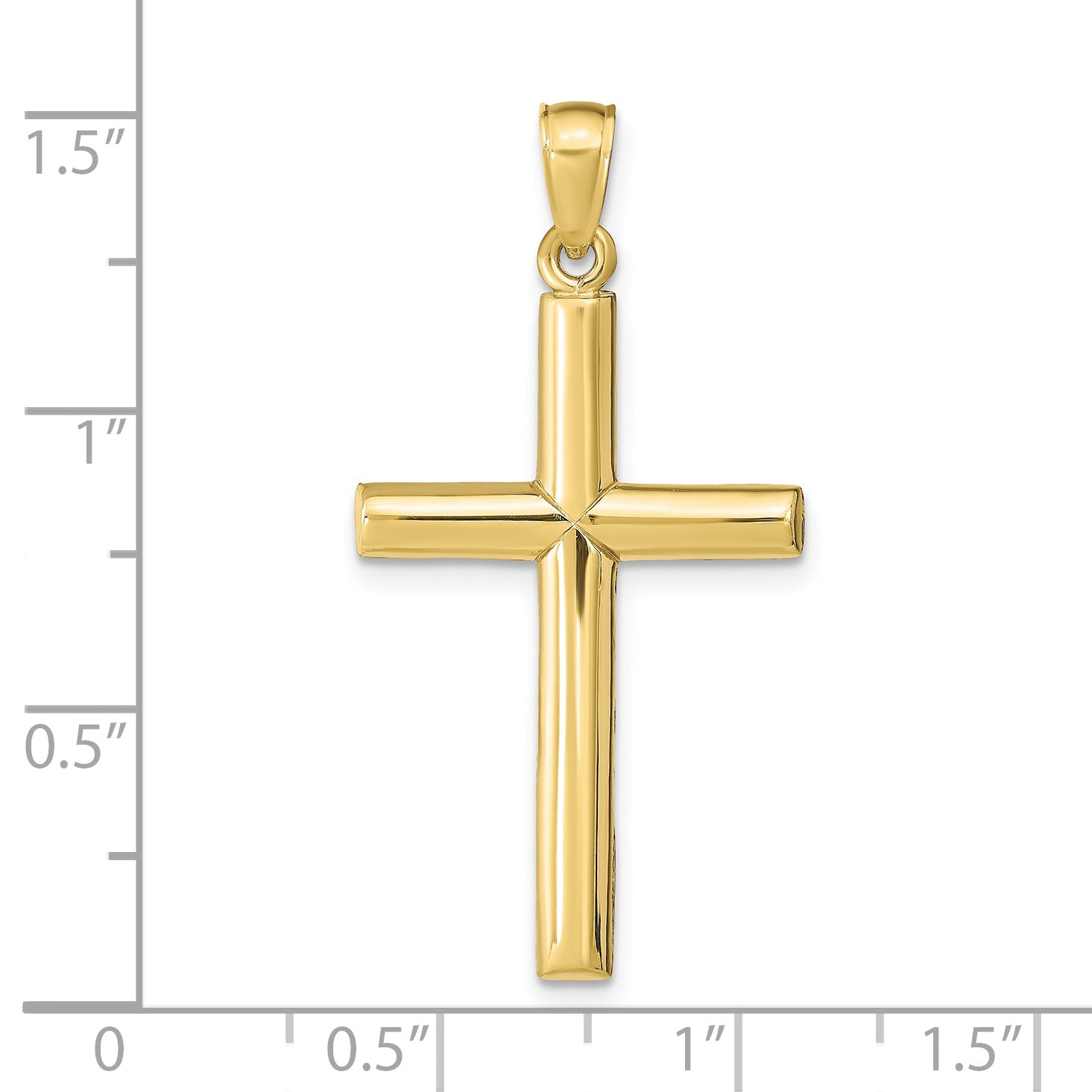 Gold Latin Cross Pendant dimension chart