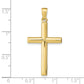 Gold Latin Cross Pendant dimension chart